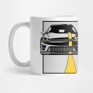 black car yellow stripe Mug